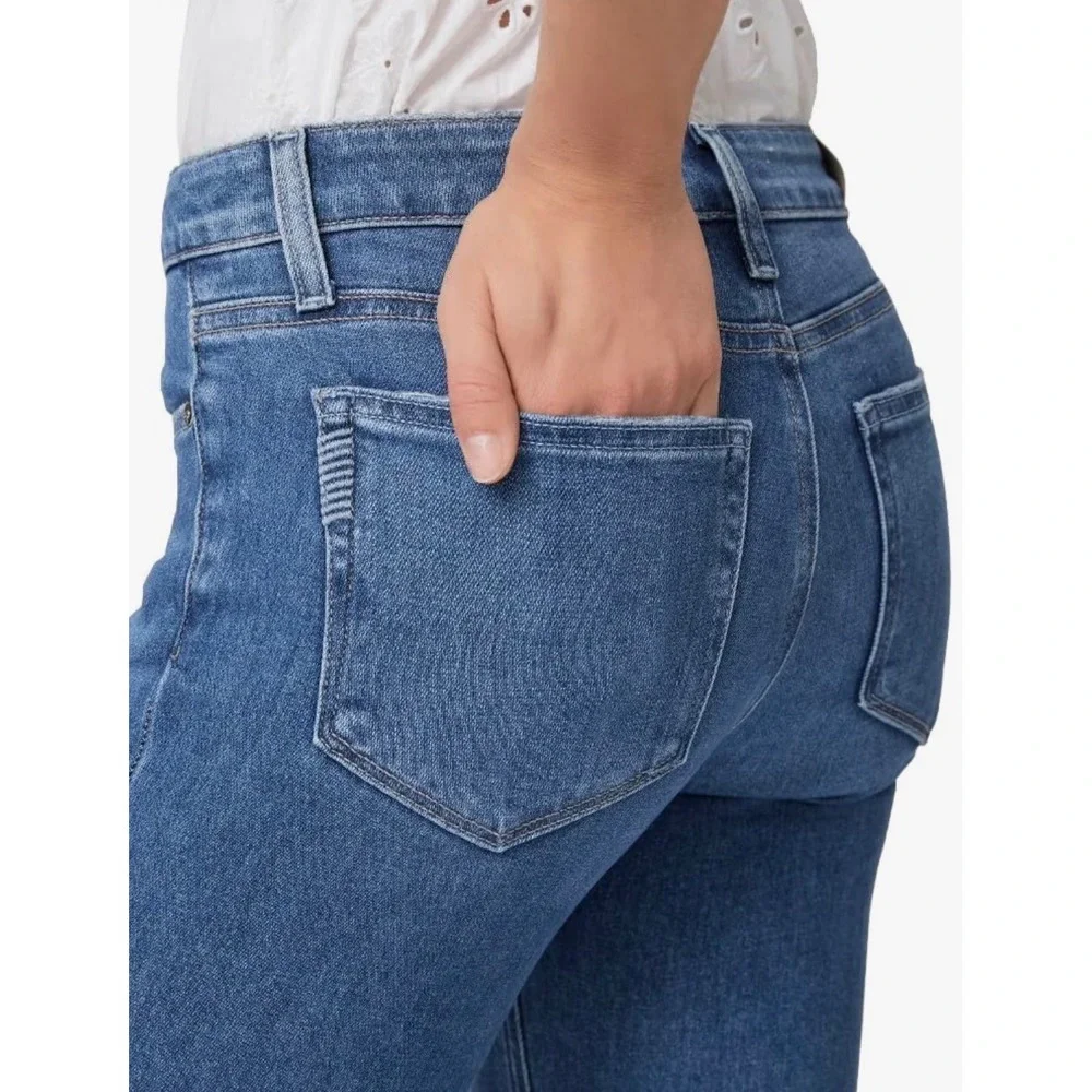 Paige Verdugo Ankle Mid Rise Ultra Skinny Jeans Blue Transcend Vintage Size 34